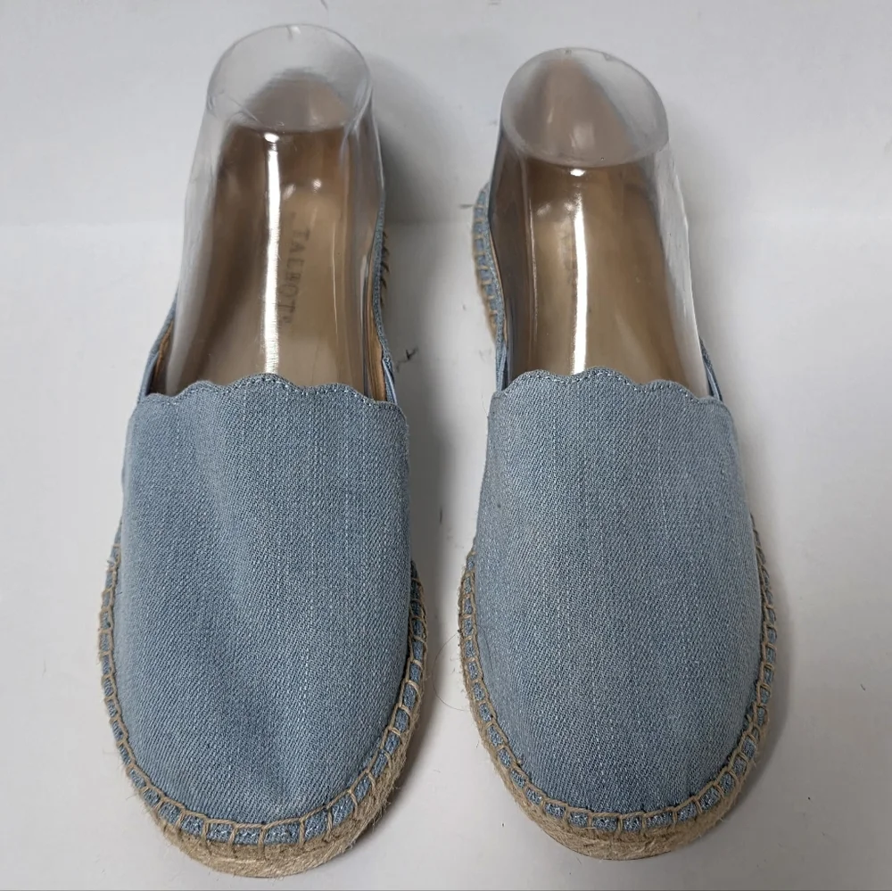 Talbots Sky Blue Denim Espadrille Loafers Flats Women's Size 9.5 NWOT